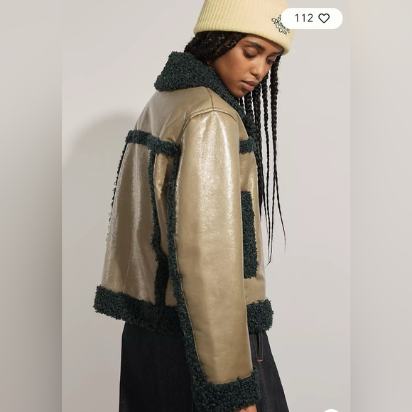 Scotch & Soda Faux Leather Vinyl Jacket Green Size Medium - Picture 5 of 16